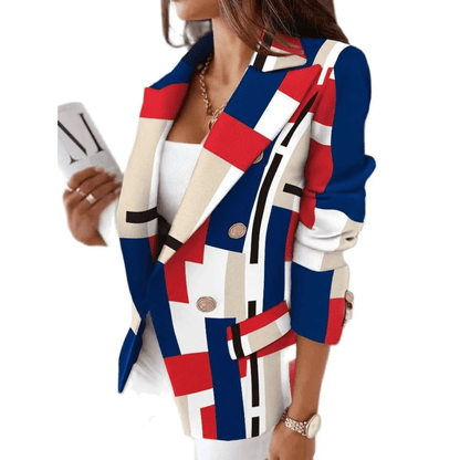 Blazer Femme Élégant – Veste en Laine Douce et Chaud avec Col Revers