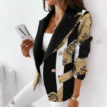 Blazer Femme Élégant – Veste en Laine Douce et Chaud avec Col Revers