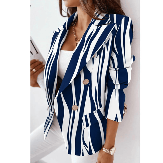 Blazer Femme Élégant – Veste en Laine Douce et Chaud avec Col Revers - PanierRoyale