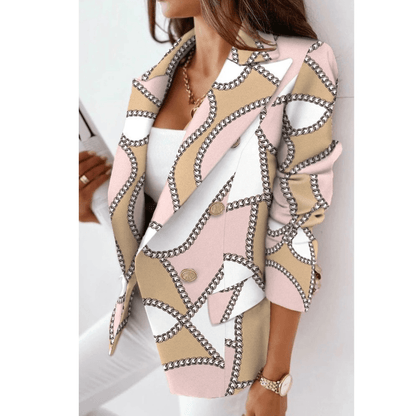 Blazer Femme Élégant – Veste en Laine Douce et Chaud avec Col Revers