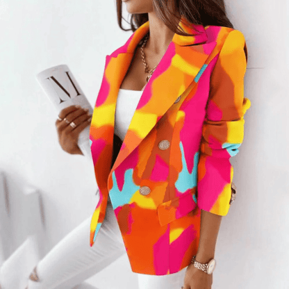 Blazer Femme Élégant – Veste en Laine Douce et Chaud avec Col Revers