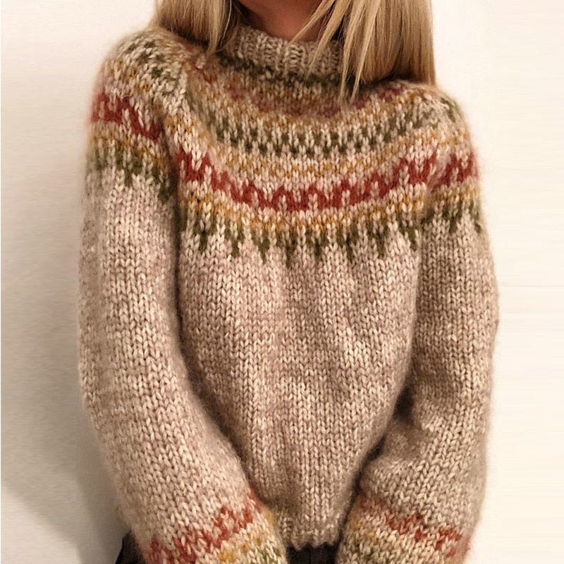 Pull Femme en Laine Mélange Chaud Hivernal