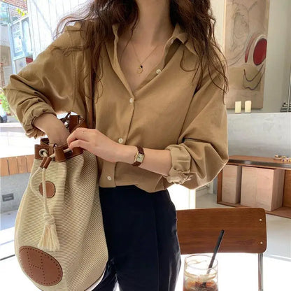 Blouse Femme Satin Élégante à Boutons, Confortable et Classique