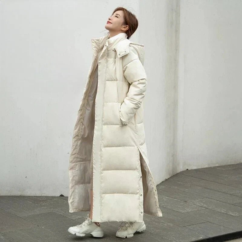 Manteau Femme Long Manches Élégant et Chaud Hiver - PanierRoyale