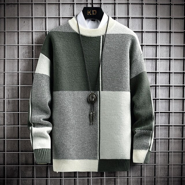 Pull Homme Hiver Élégant et Doux en Maille Cachemire