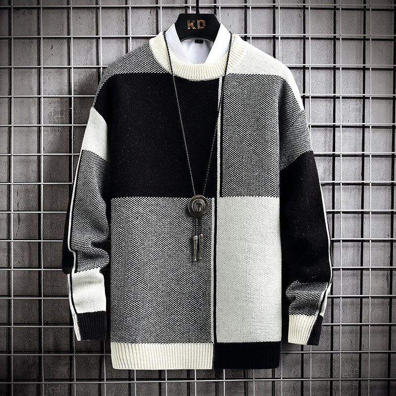 Pull Homme Hiver Élégant et Doux en Maille Cachemire