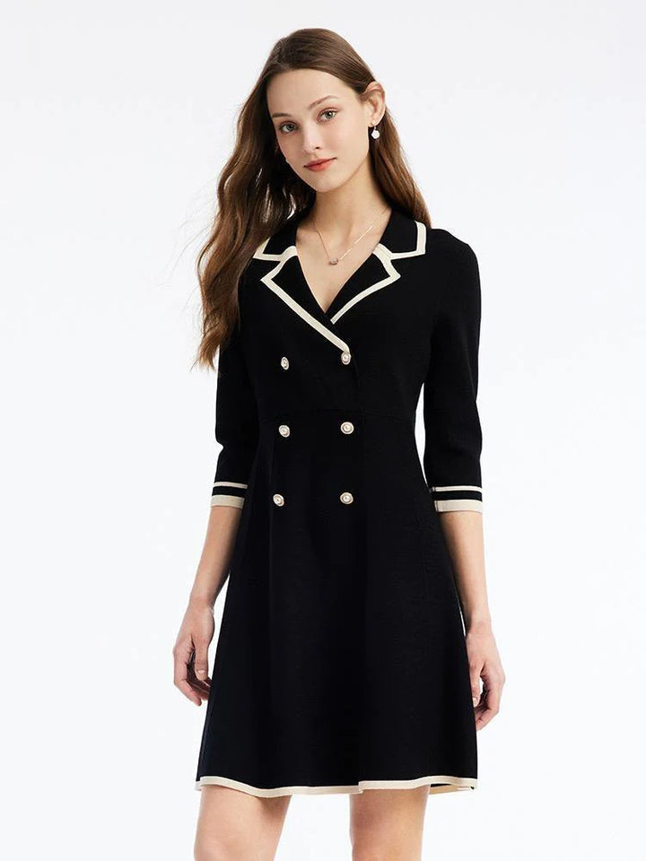 Robe Femme Élégante Mi-Longue à Manches Courtes - PanierRoyale