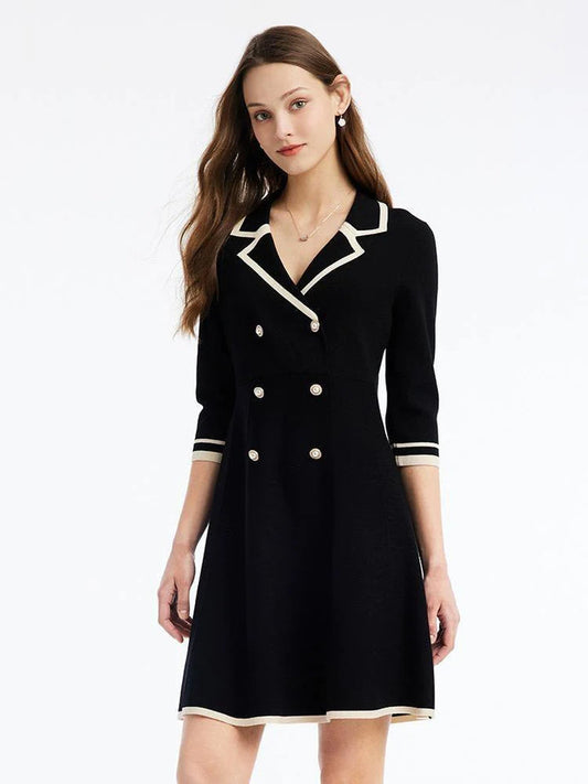 Robe Femme Élégante Mi-Longue à Manches Courtes - PanierRoyale