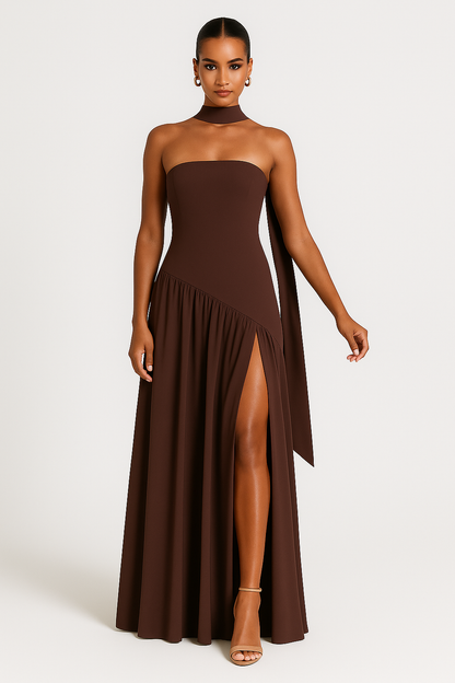 Robe Maxi Élégante Sans Bretelles pour Femme