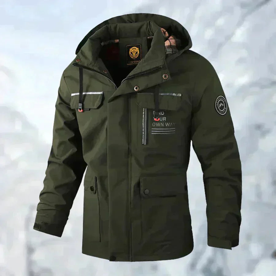 Veste Homme Capuche Amovible Manches Longues Imperméable