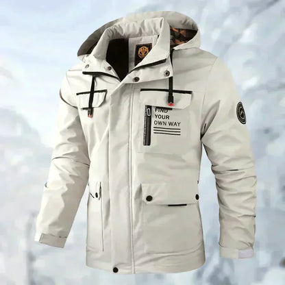 Veste Homme Capuche Amovible Manches Longues Imperméable - PanierRoyale
