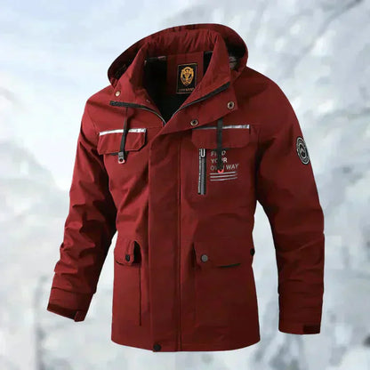 Veste Homme Capuche Amovible Manches Longues Imperméable