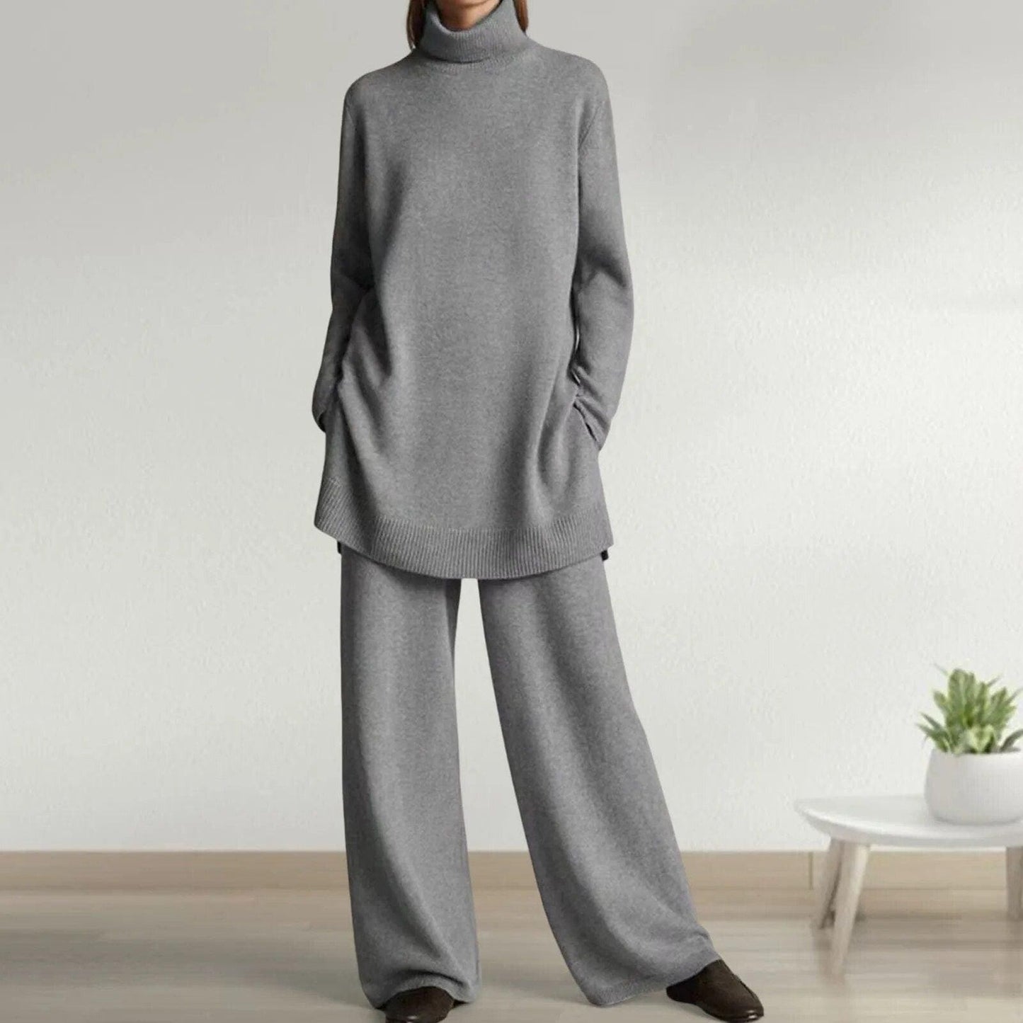 Pull Cachemire Femme Élégant avec Col Rond