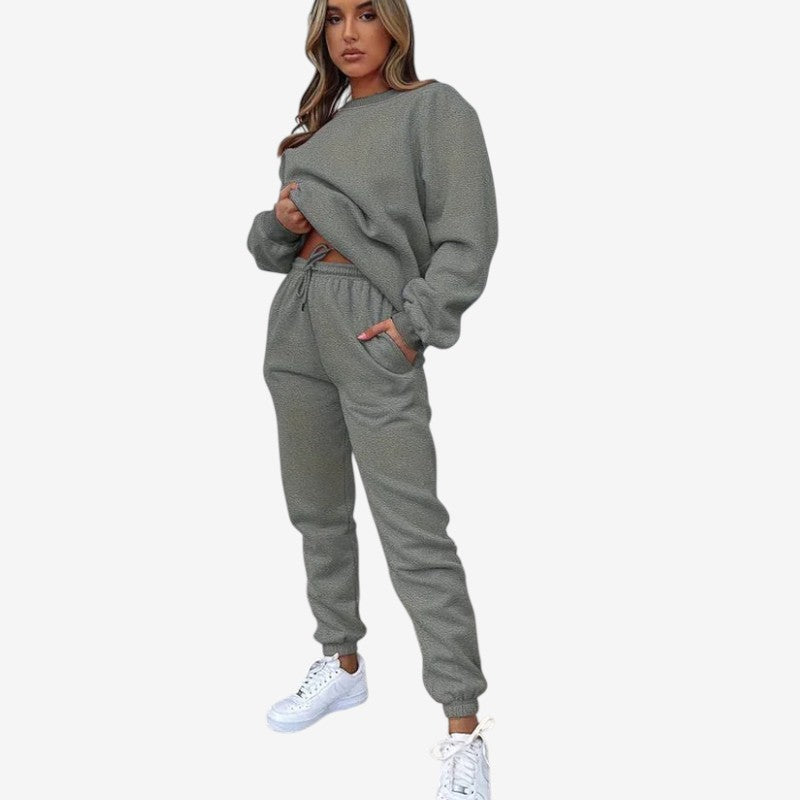 Ensemble Deux Pièces Femme Manches Longues et Pantalon Élastiqué