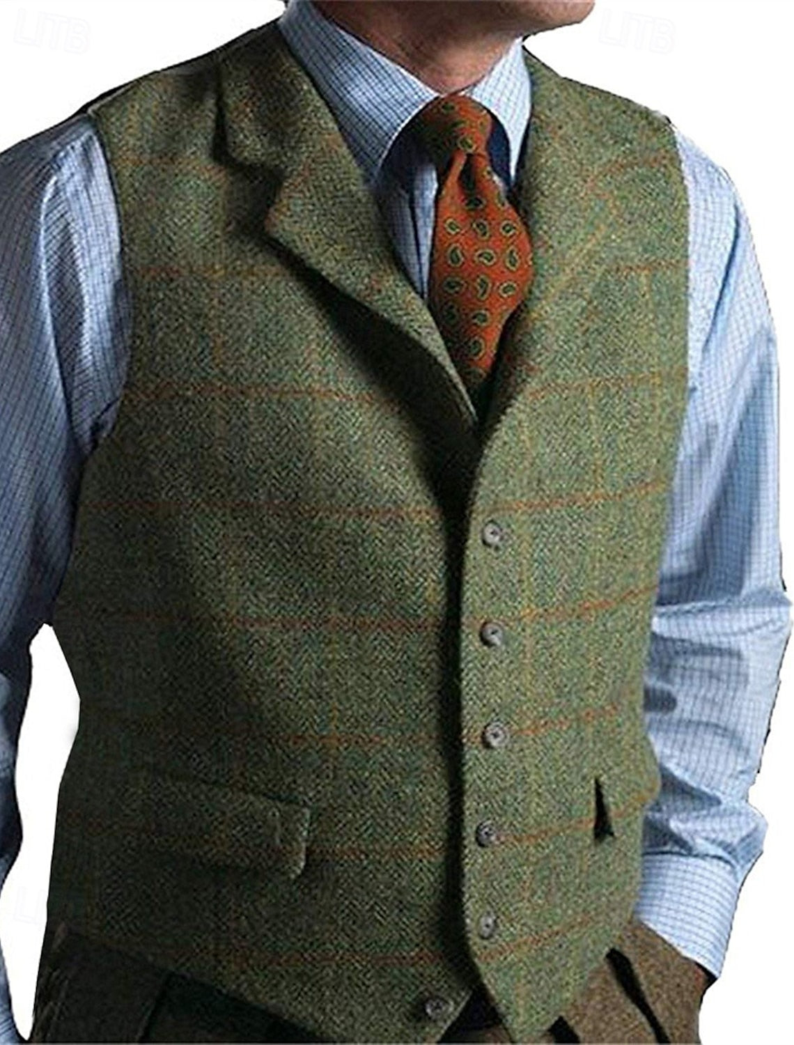 Gilet Homme Sans Manches à Carreaux Classique