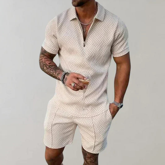 Costume Homme Lin Été Manches Courtes Décontracté - PanierRoyale