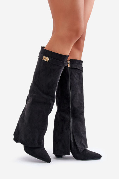 Bottes Femmes Noires Élégantes à Talons Hauts