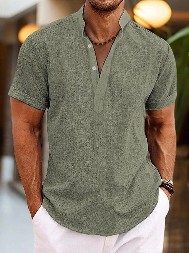 Chemise Homme Coton Rose Clair Décontractée