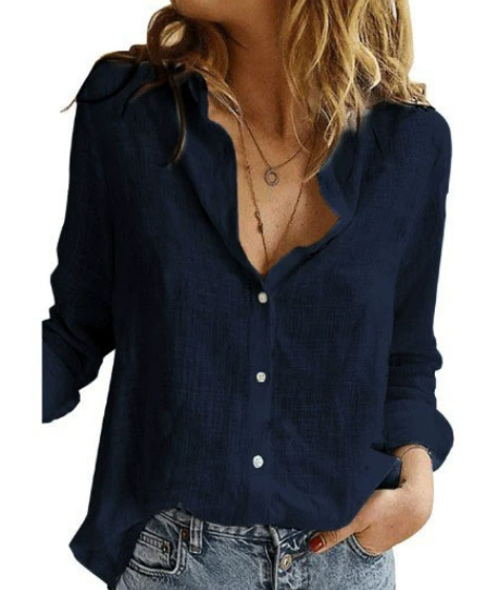 Chemisier Coton Femme Longues Manches Élégant