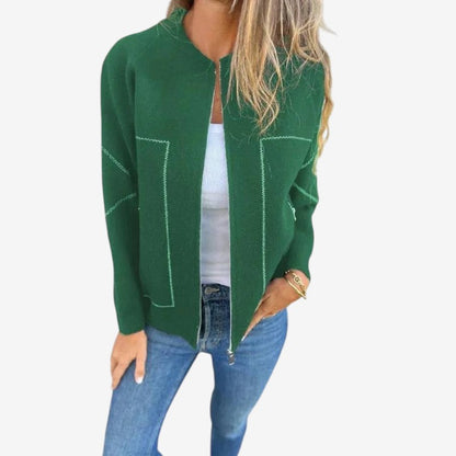 Veste Parka Femme Manches Longues Col Rond Zippée