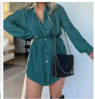 Robe Combinaison Femme Chic à Manches Longues Boutons Devant