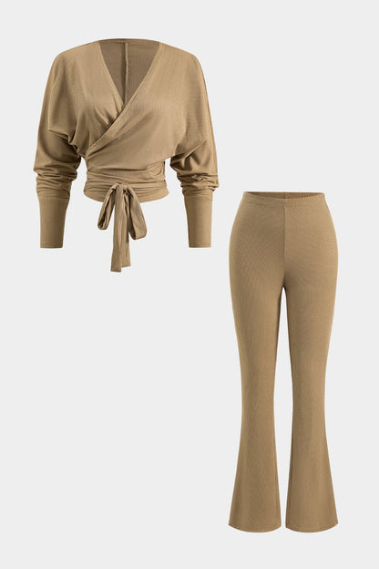 Ensemble Deux Pièces Féminin avec Haut et Pantalon Élastique