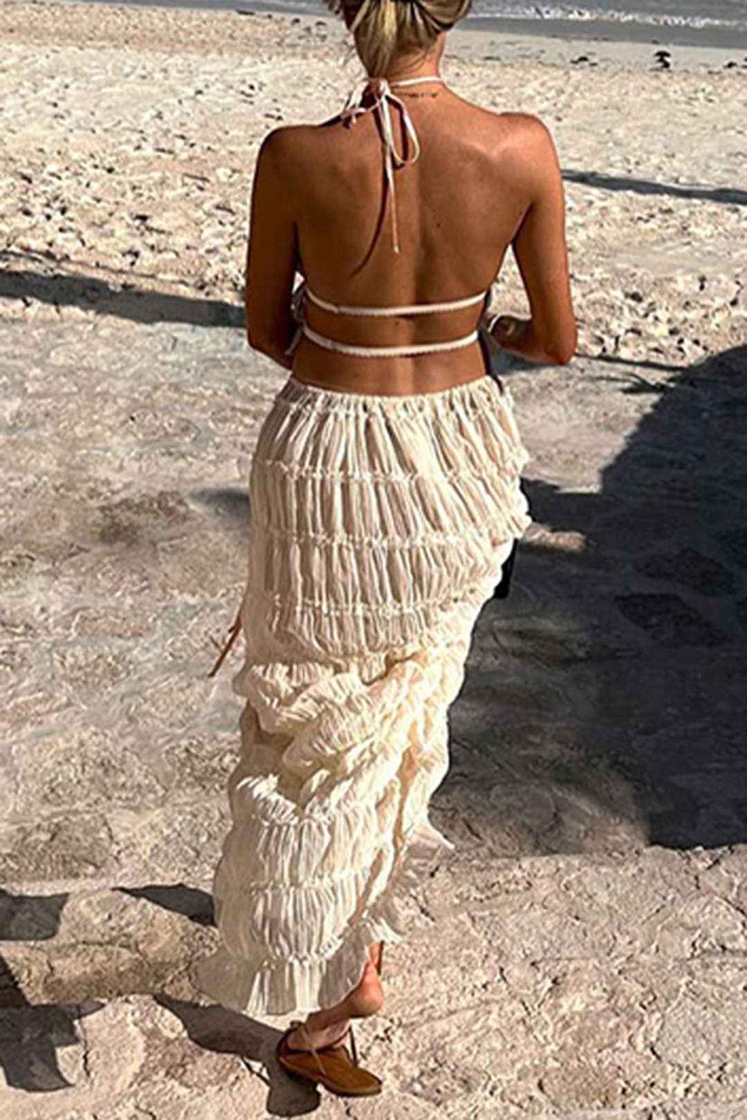 Robe de soirée deux pièces plissée élégante