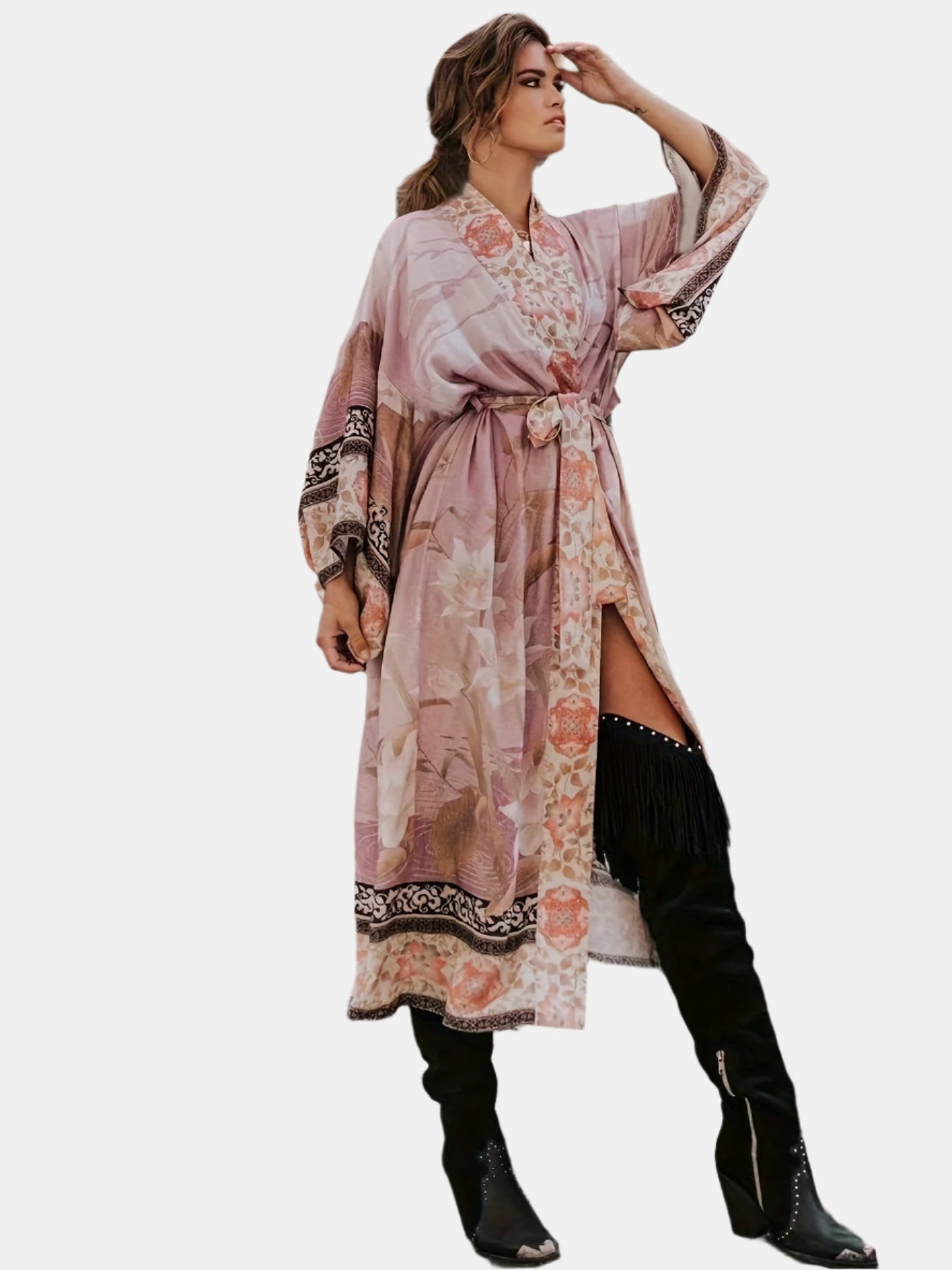 Robe Maxi Femme Mousseline Imprimé Floral Style Bohème