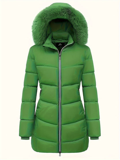 Manteau Femme Hiver Chaud avec Capuche et Poches Réversibles