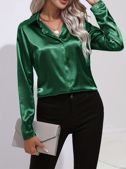 Chemise Femme en Soie Élégante Manches Longues