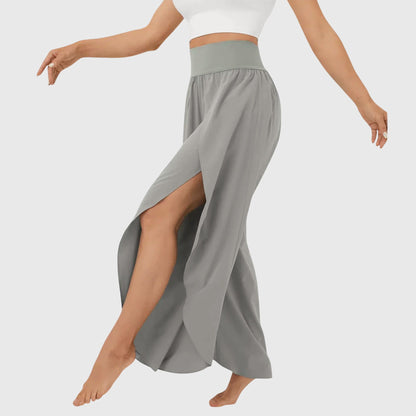 Pantalon Bohème Large Détente avec Fente Découpée