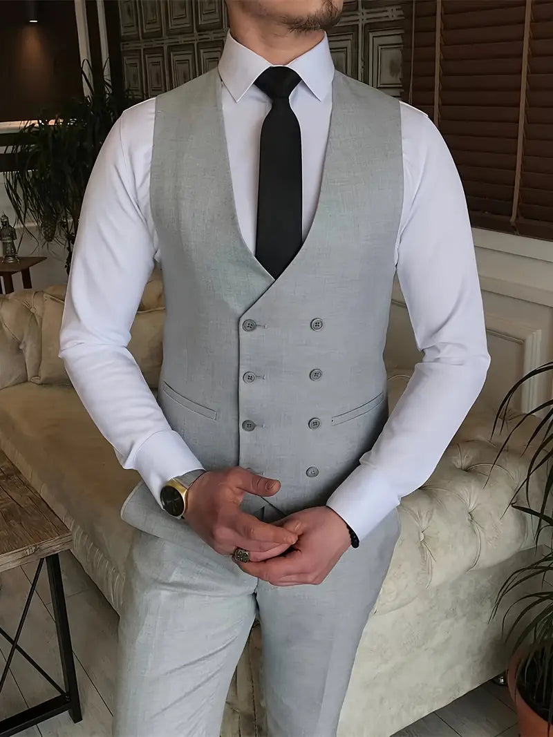 Costume Homme 3 Pièces : Blazer, Gilet et Pantalon Élégant