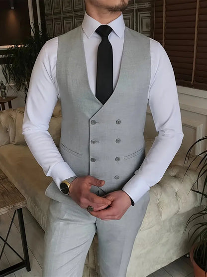 Costume Homme 3 Pièces : Blazer, Gilet et Pantalon Élégant