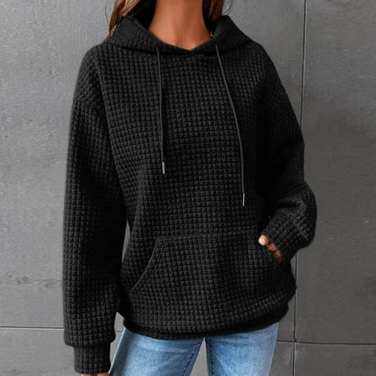 Sweat à Capuche Femme Long Manches Doux et Confortable