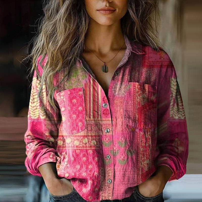 Blouse Été Florale - Blouse Légère Col V Manches Courtes