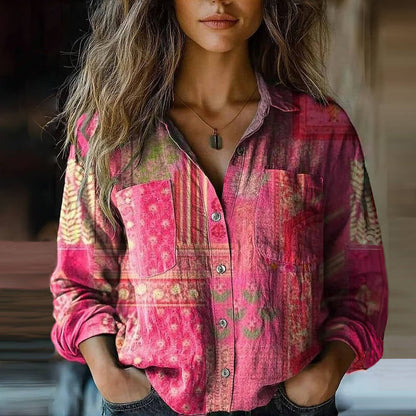 Blouse Été Florale - Blouse Légère Col V Manches Courtes