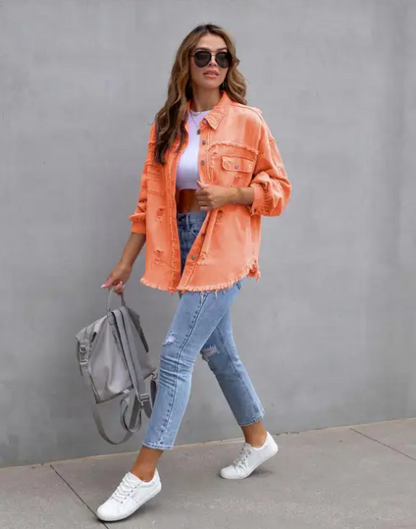 Blouson femme denim vert foncé stylish