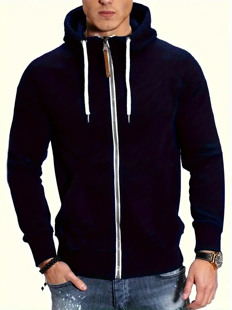 Sweat à Capuche Zippé Streetwear Homme Sport Chic