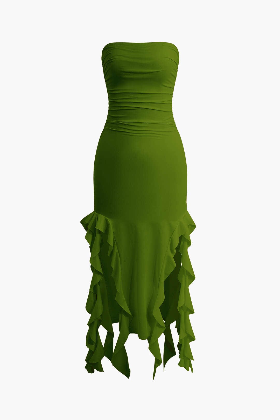 Robe Maxi Élégante avec Volants Féminins