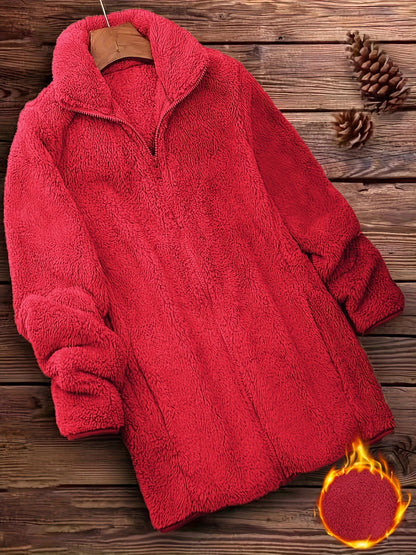 Manteau Fourrure Long Élégant avec Capuche