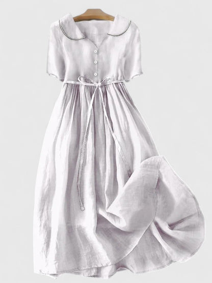 Robe Femme Courte Manches Courtes avec Boutons - BerlinGlamour