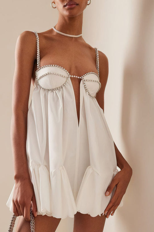 Robe Cocktail Féminine avec Bretelles Strass pour Soirée - BerlinGlamour