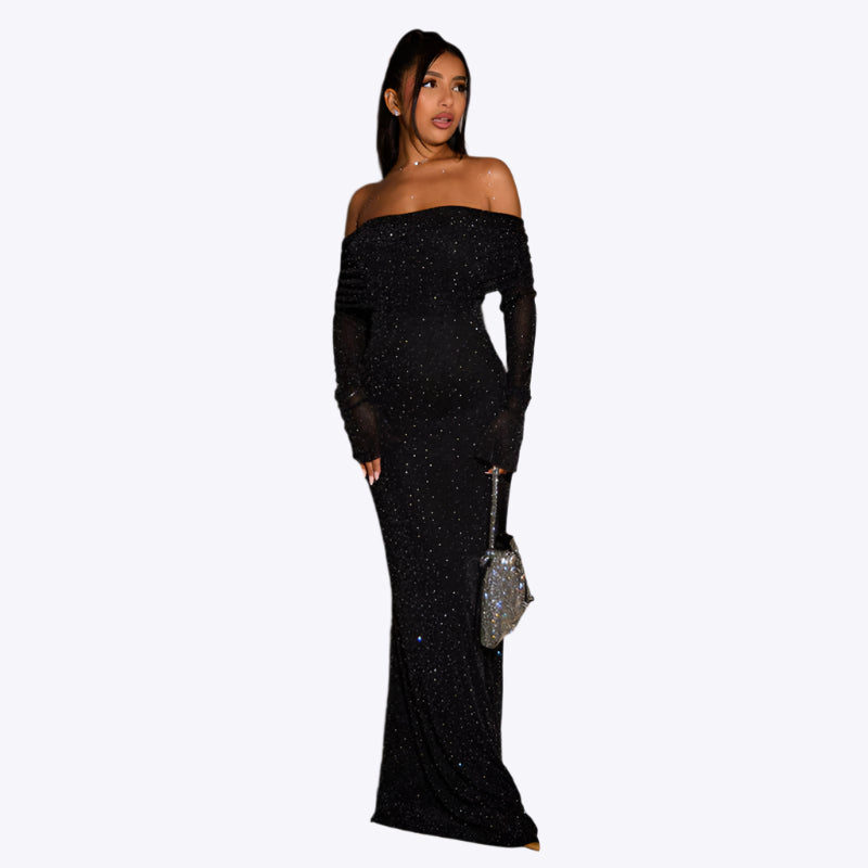 Robe Soirée Épaules Décolletées Chic et Glamour - PanierRoyale