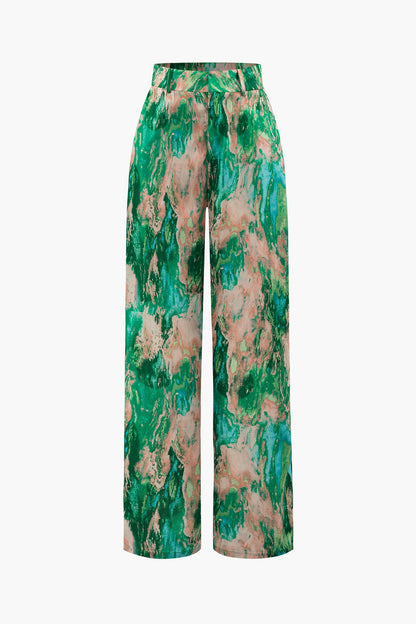 Pantalon Femme Tissu Imprimé Coupe Élégante