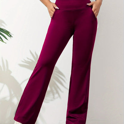 Pantalon de jogging Femme Taille haute Flare avec poches
