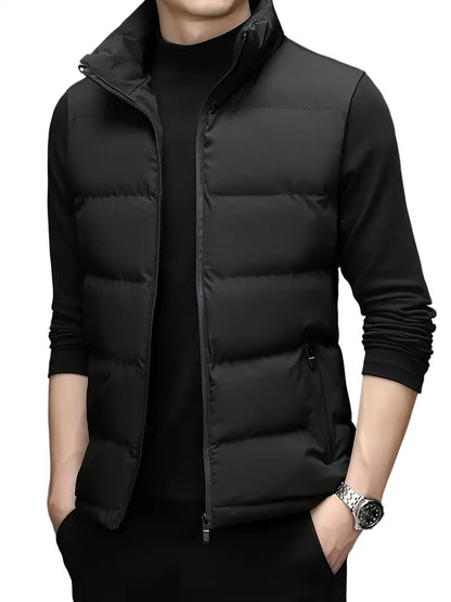 Veste sans manches hiver homme noir avec fermeture éclair - BerlinGlamour