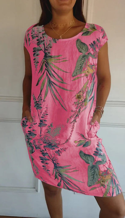 Robe Longue Femelle en Coton Lin Élégante pour Été