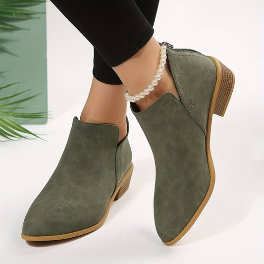 Bottines Femme Chic à Bout Pointu avec Découpe Élégante et Semelle Anti-Dérapante - PanierRoyale