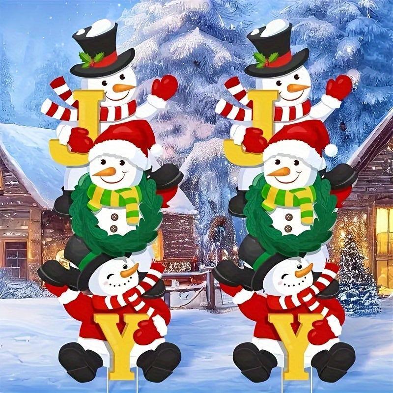 Décoration de Noël 3 Bonhommes de Neige en Resine - PanierRoyale