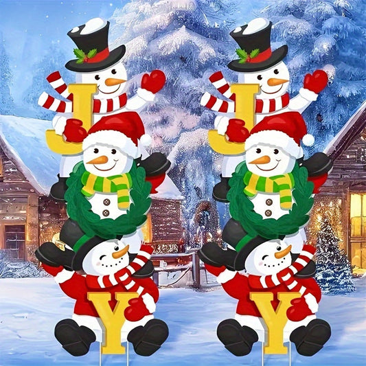 Décoration de Noël 3 Bonhommes de Neige en Resine - PanierRoyale